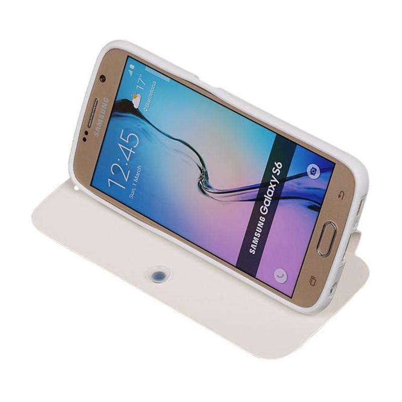 EasyBook Type Taske til Galaxy S6 G920F Hvid