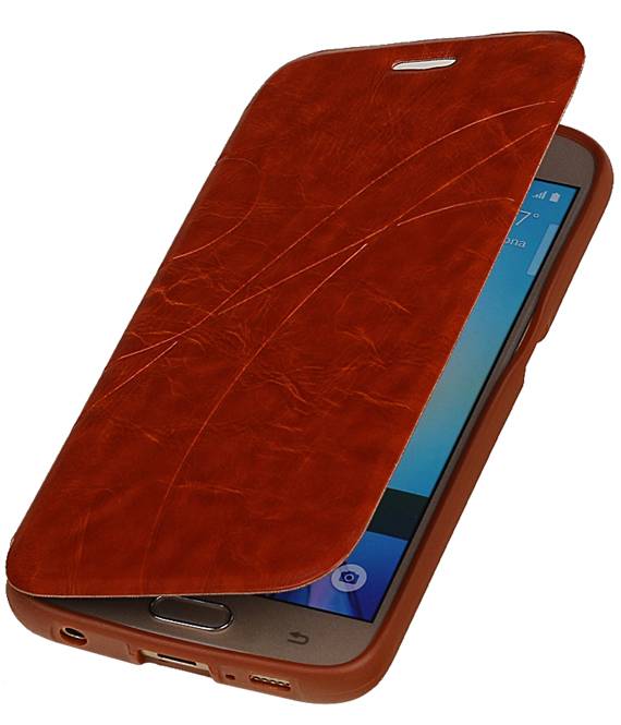 Caso Tipo EasyBook per Galaxy S6 G920F marrone