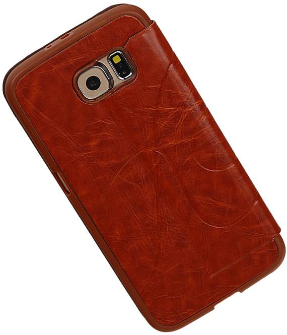 Easy Book Type Case for Galaxy S6 G920F Brown