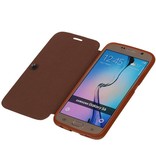 Easy Booktype hoesje voor Galaxy S6 G920F Bruin