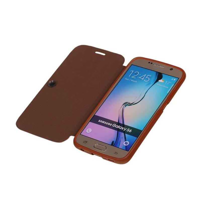 EasyBook Type Taske til Galaxy S6 G920F Brun