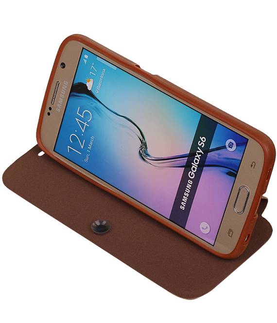 EasyBook type de cas pour Galaxy S6 G920F Brun