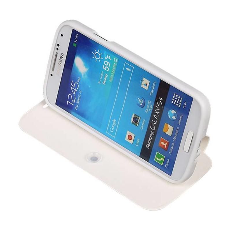 Caso Tipo EasyBook para i9500 Galaxy S4 Blanca