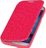 Easy Booktype hoesje voor Galaxy S4 i9500 Roze