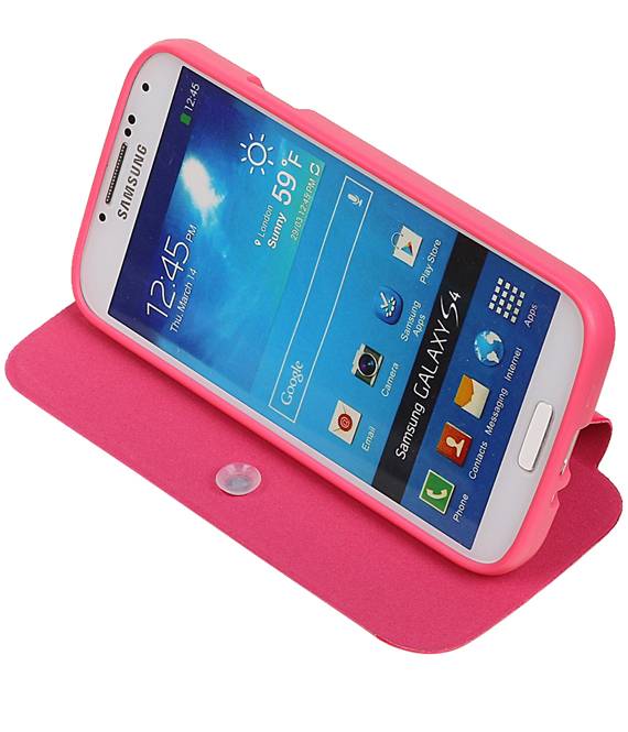 Easy Booktype hoesje voor Galaxy S4 i9500 Roze