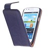 Custodia in pelle classica Lavato per i9500 Galaxy S4 d.blauw