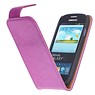 Washed Leer Classic Hoes voor Galaxy S3 i9300 Paars