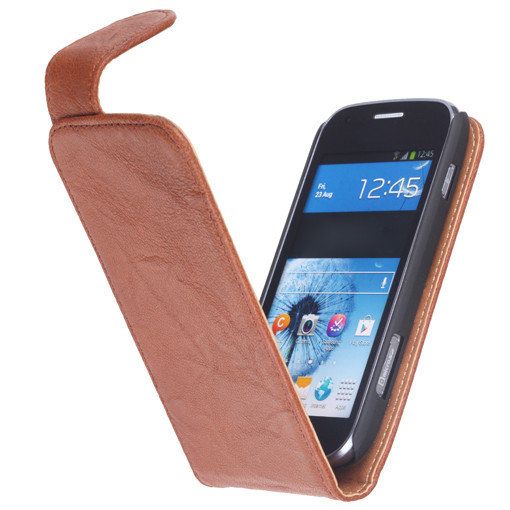 Washed Leather Classic Case for Galaxy Express i8730 Brown