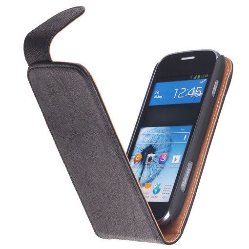 Washed Leather Classic Case for Galaxy Express i8730 Black