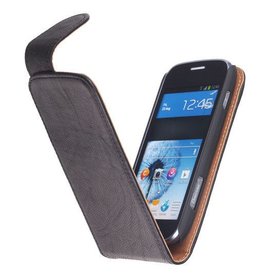 Lavé classique Housse en cuir pour Galaxy S Duos S7562 Noir