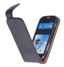 Lavé classique Housse en cuir pour Galaxy Ace S5830 d.blauw