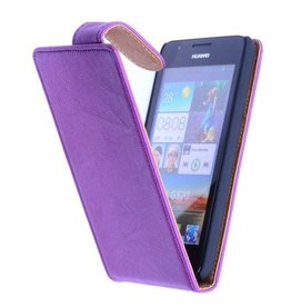 Funda de cuero clásico lavada para HTC Desire 500 púrpura