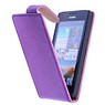 Lavé cas classique en cuir pour HTC Desire 500 Violet