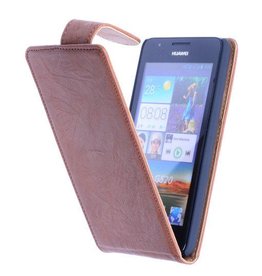 Funda de cuero clásico lavada para HTC Desire 500 Brown