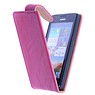 Vasket Classic Læder Taske til Nokia Lumia 620 Pink