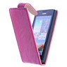 Washed Leer Classic Hoes voor Nokia Lumia 620 Roze