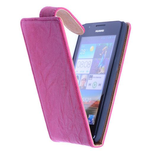 Vasket Classic Læder Taske til Nokia Lumia 620 Pink