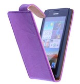 Housse Classique en Cuir Lavé pour Sony Xperia Z1 Violet