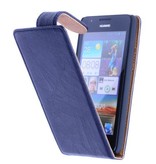 Housse Classique en Cuir Lavé pour Sony Xperia Z1 Bleu Foncé