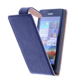 Funda clásica lavada de cuero para Sony Xperia Z1 azul oscuro