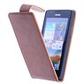 Washed Leather Classic Sleeve for Huawei Ascend G510 Brown