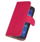 Washed Leer Bookstyle Hoes voor LG L7 II P710 Roze