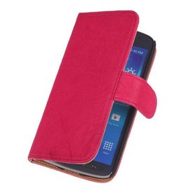 Gewaschenem Leder-Buch-Art-Fall für LG L7 II P710 Rosa