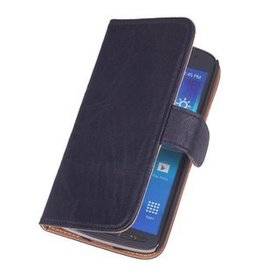 Case Lavé livre en cuir de style pour Huawei Ascend G730 d.blauw