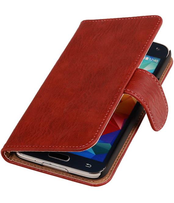 Galaxy S5 Bark Bookstyle Hoes voor Galaxy S5 G900F Rood