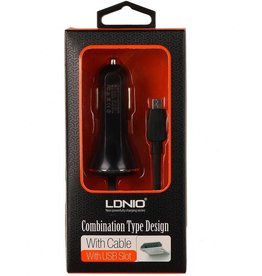 Chargeur de voiture LDNIO de type combiné 2,1 A