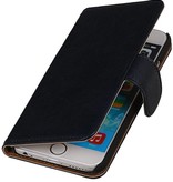 Washed Leather Bookstyle Case for iPhone 6 Plus Dark Blue