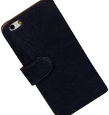 Washed Leather Bookstyle Case for iPhone 6 Plus Dark Blue