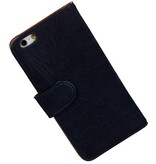 Lavé livre en cuir Style pour iPhone 6 Plus Dark Blue