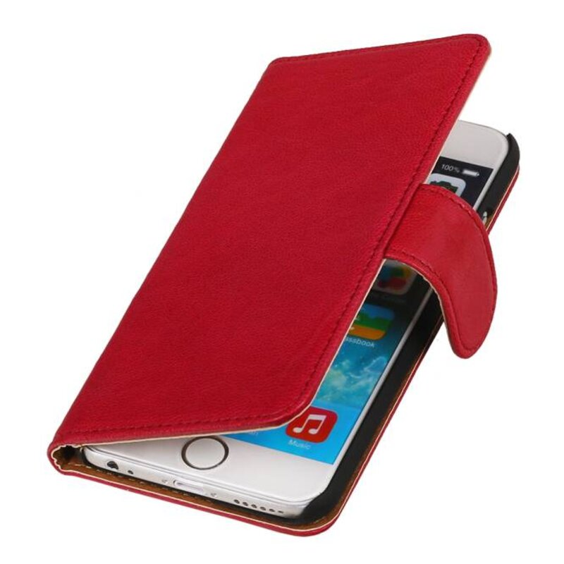 Washed Leather Bookstyle Case for iPhone 6 Plus Pink