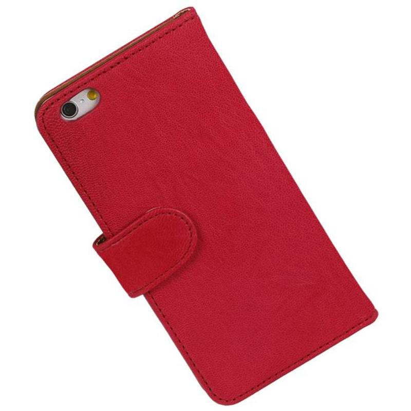 Washed Leather Bookstyle Case for iPhone 6 Plus Pink
