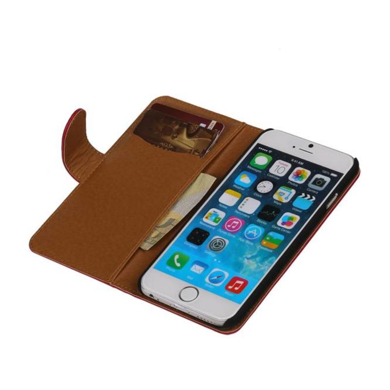 Washed Leather Bookstyle Case for iPhone 6 Plus Pink