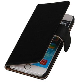 Se lavan caso del estilo del libro de cuero para el iPhone 6 Plus Negro