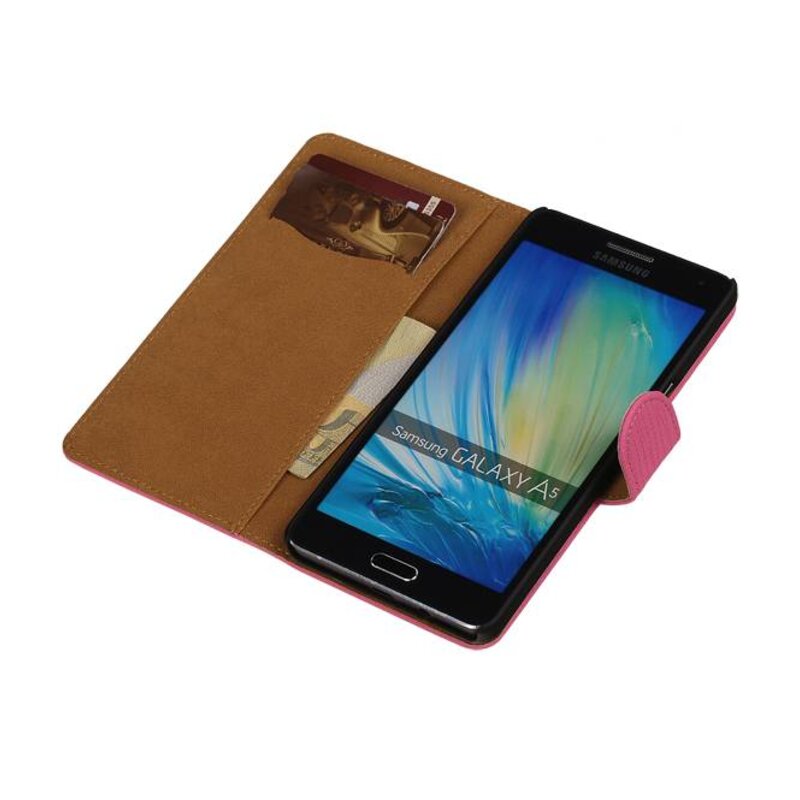 Fashion Bookstyle Hoes voor Galaxy A5 Roze