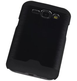 Estuche rígido de aluminio ligero para Galaxy J1 Negro