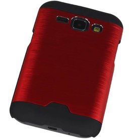Estuche rígido de aluminio ligero para Galaxy J1 Rojo
