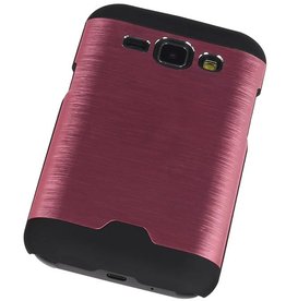 Estuche rígido de aluminio ligero para Galaxy J1 rosa