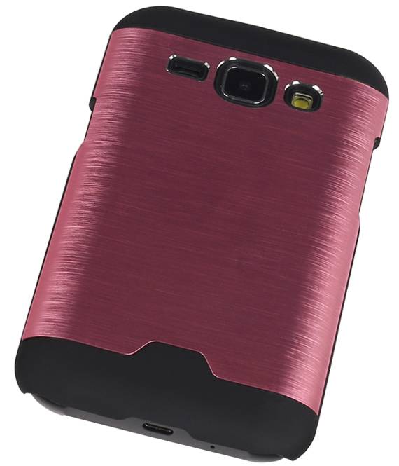 Estuche rígido de aluminio ligero para Galaxy J1 rosa