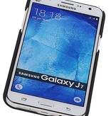 Estuche rígido de aluminio ligero para Galaxy J7 Plata