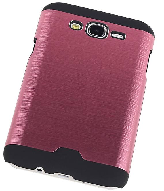 Estuche rígido de aluminio ligero para Galaxy J7 rosa
