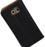 Washed Leather Map Case for Galaxy S6 G920F Black