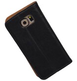 Washed Leather Map Case for Galaxy S6 G920F Black