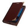 Carte Case Type de livre TPU pour Galaxy J1 J100F Brown