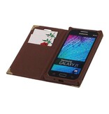 Kort Bog type TPU Taske til Galaxy J1 J100F Brown