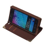 Kort Bog type TPU Taske til Galaxy J1 J100F Brown