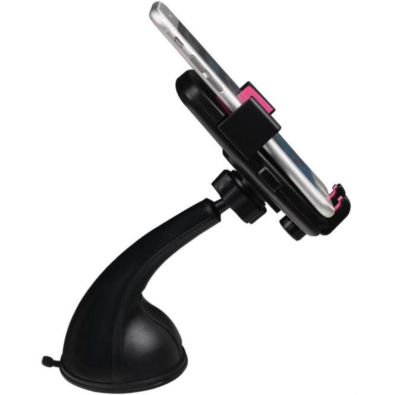 Soporte universal largo para smartphone en el coche, color rosa